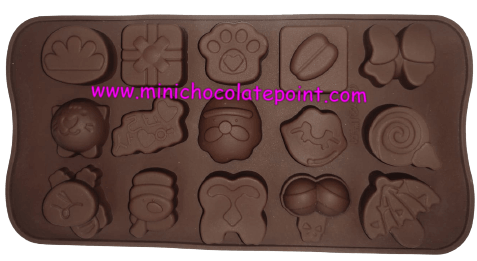 [SKU-P-2219631791S] Individual Chocolate Silicon Mould Umbrella, Gift, Bow, Cherry, etc.