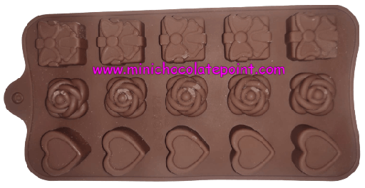 [SKU-P-2219631091S] Individual Chocolate Silicon Mould Heart, Rose, and Gift