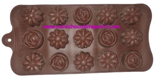 [SKU-P-2219629351S] Individual Chocolate Silicon Mould 3 Different Types of Flower