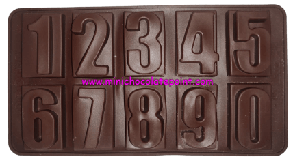 [SKU-P-2219617258S] Designer Chocolate Silicon Mould Big 0 to 9 with Cavity