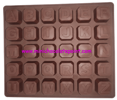 [SKU-P-2219608147S] Designer Chocolate Silicon Mould A to Z with Cavity