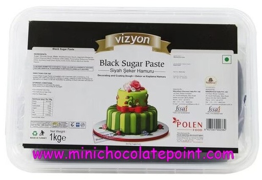 [SKU-P-2219571979S] Bakersville Vizyon Sugar Paste 1kg ( Black Sugar Paste  )