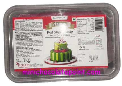 [SKU-P-2219571978S] Bakersville Vizyon Sugar Paste 1kg ( Red Sugar Paste  )