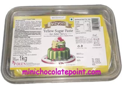[SKU-P-2219571975S] Bakersville Vizyon Sugar Paste 1kg ( Yellow Sugar Paste  )