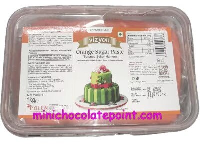 [SKU-P-2219571972S] Bakersville Vizyon Sugar Paste 1kg ( Orange Sugar Paste  )